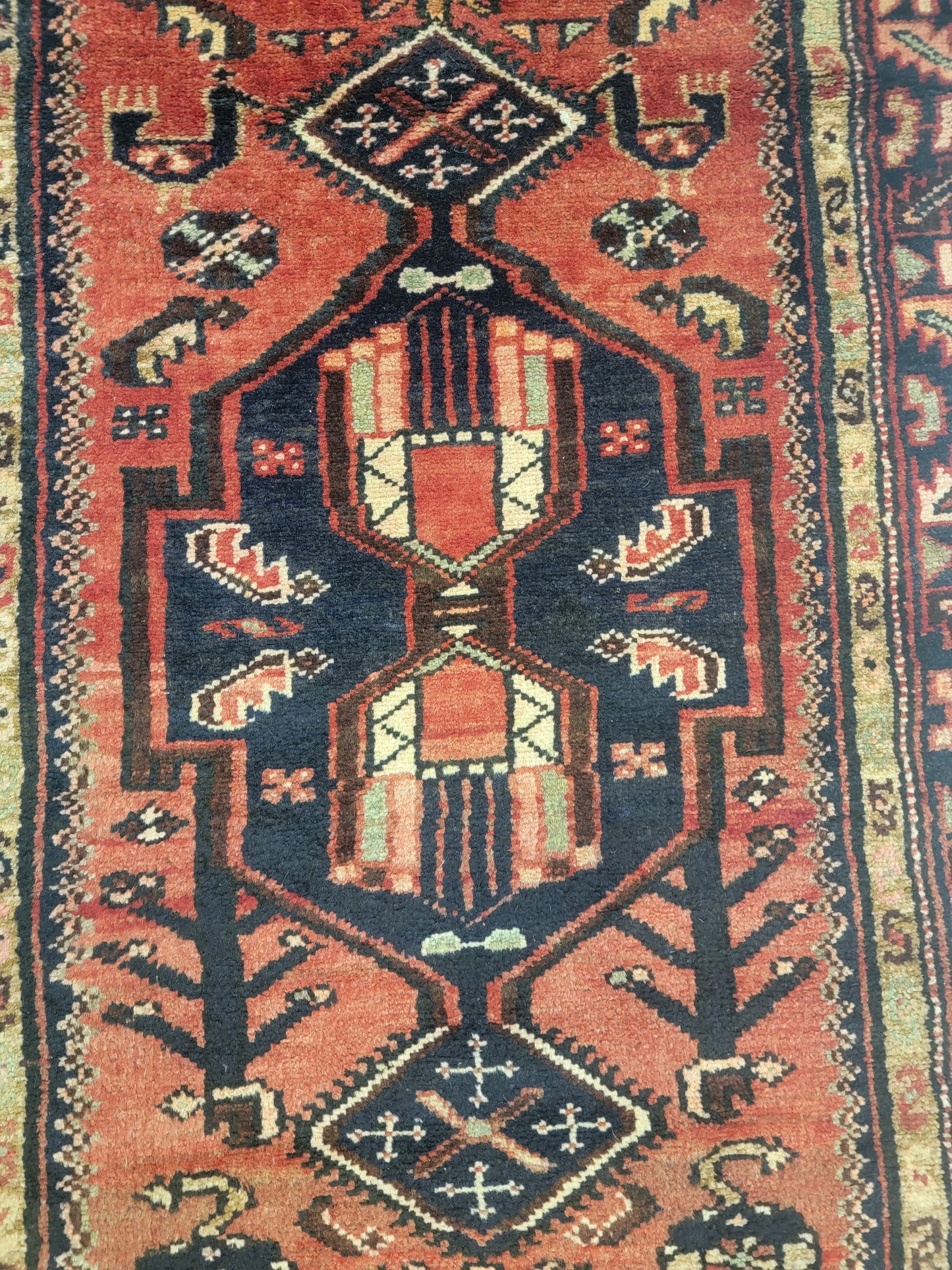 Hand-Knotted Wool Runner Hamedan 3'4" x 9'10"