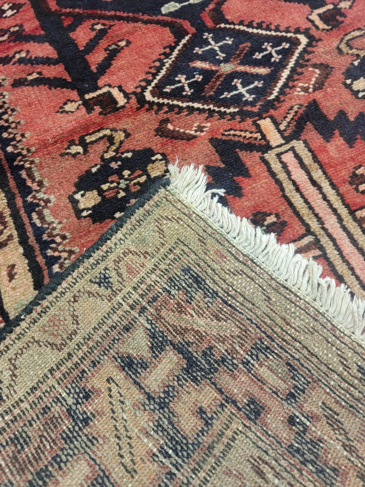 Hand-Knotted Wool Runner Hamedan 3'4" x 9'10"