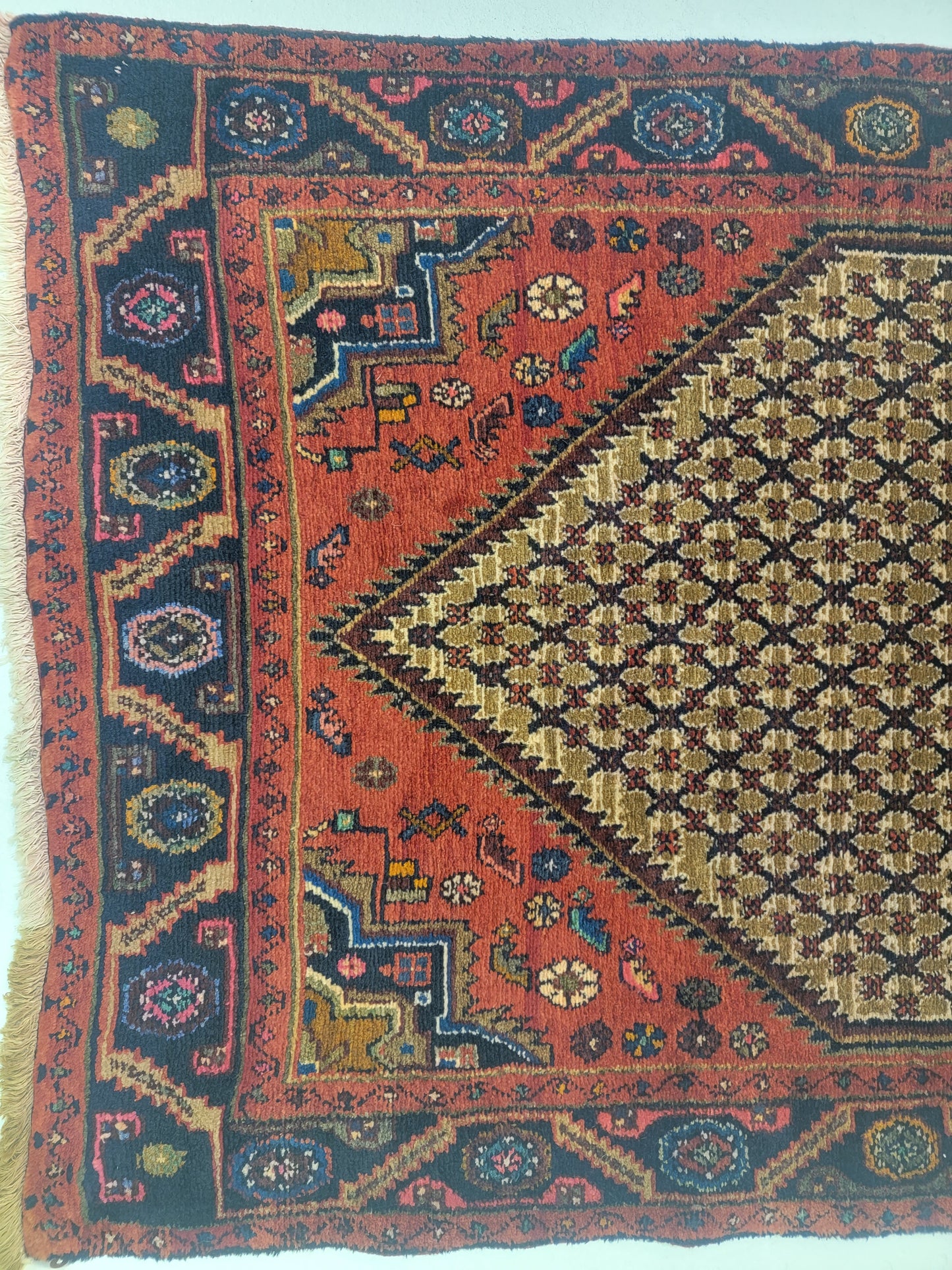 Hand-Knotted Wool Runner Gallery Size Hamedan 3'6" x 9'3"