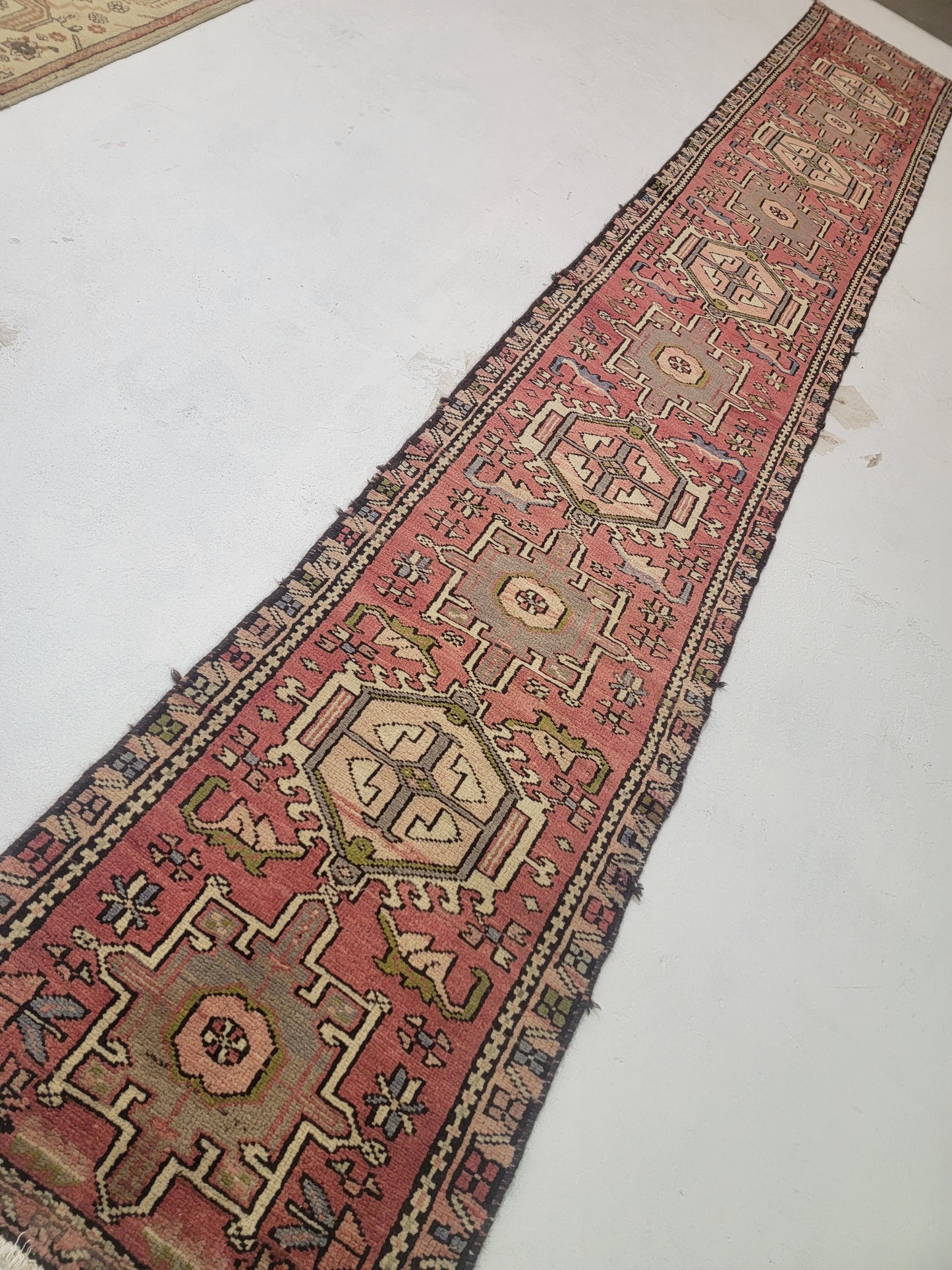 Hand-Knotted Wool Runner Heriz Karajeh 2'1" x 14'7"
