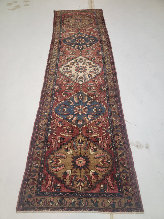 Hand-Knotted Wool Gallery Size Meshkin 3'3" x 10'10"