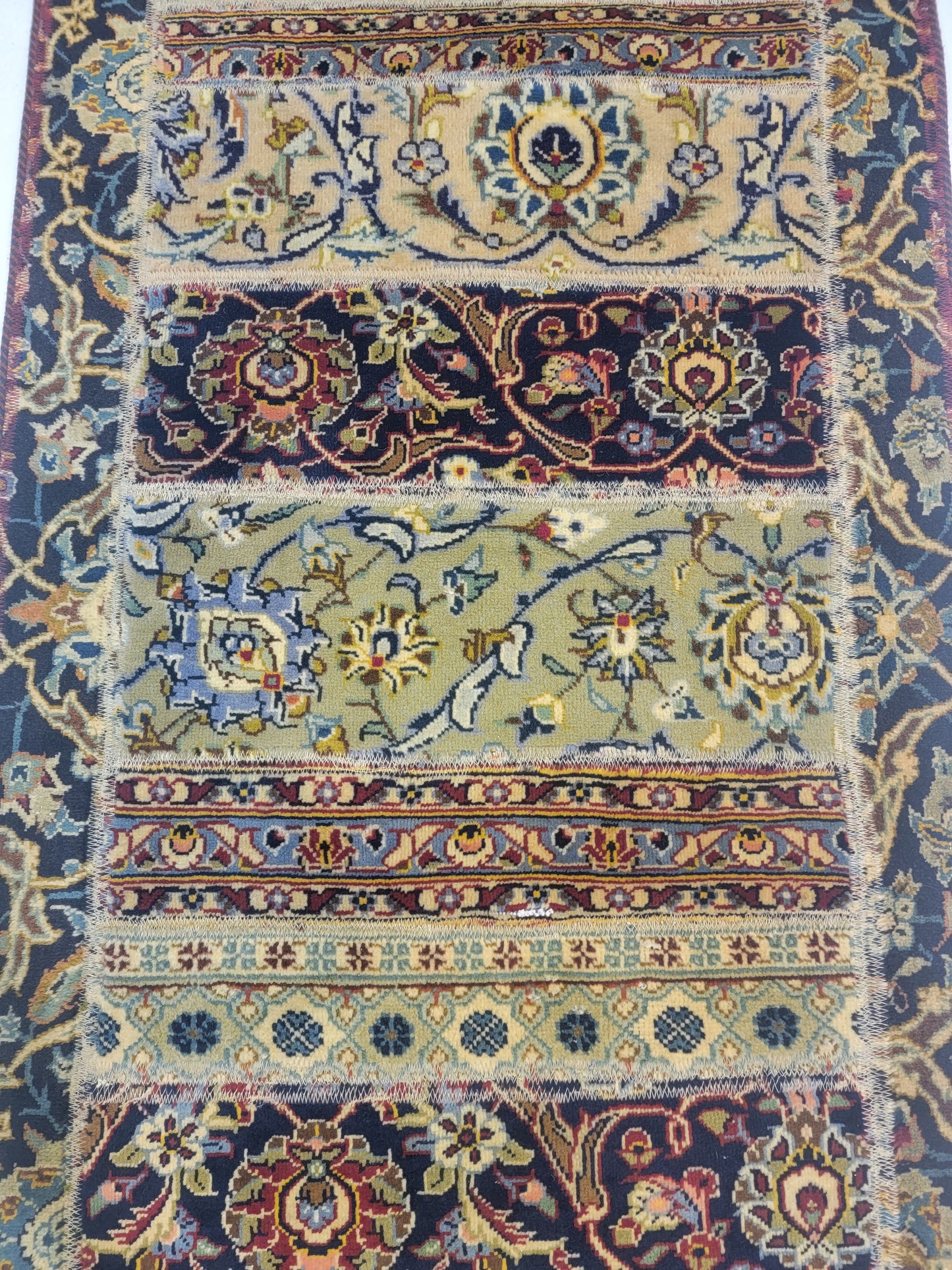Hand-Knotted Wool Runner Persian Patchwork 2'4" x 6'8"