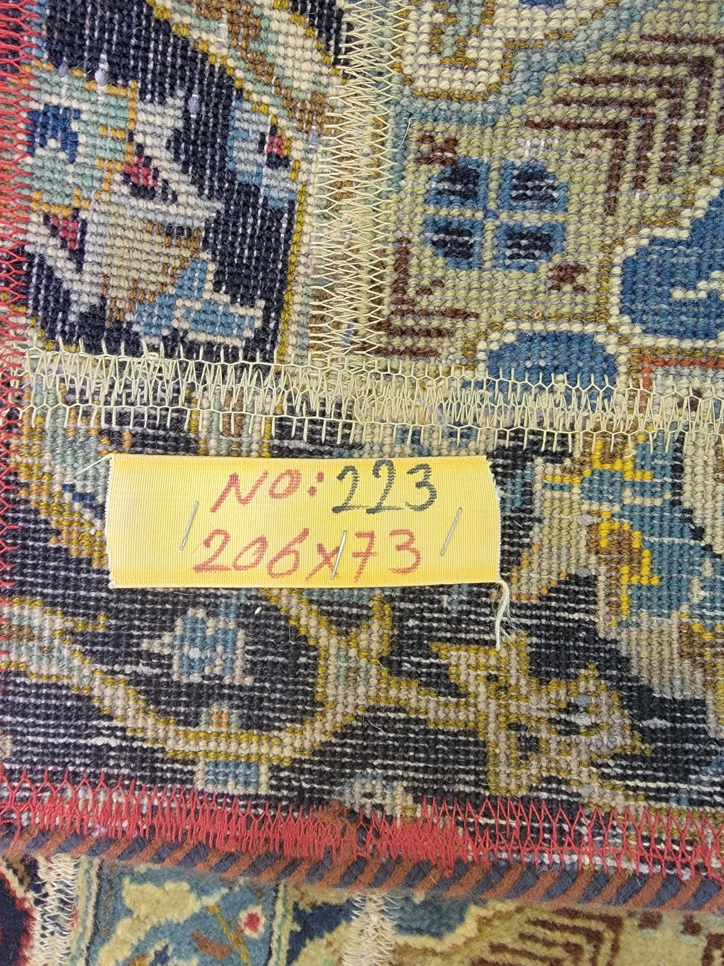 Hand-Knotted Wool Runner Persian Patchwork 2'4" x 6'8"