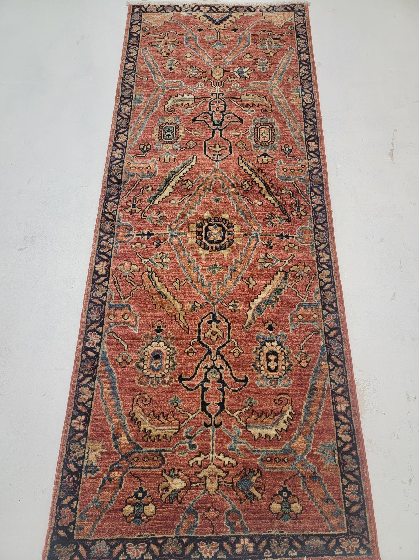 Hand-Knotted Wool Runner Heriz 2'3" x 5'10"
