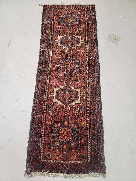 Hand-Knotted Wool Runner Heriz Karajeh 1'10" x 5'6"