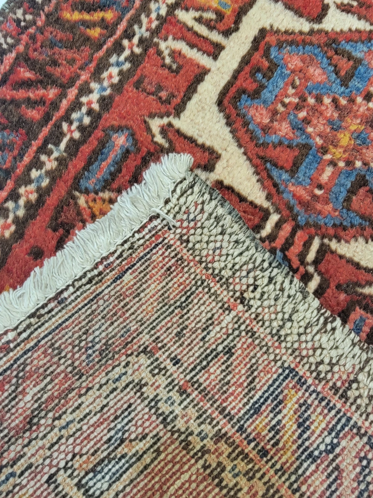 Hand-Knotted Wool Runner Heriz Karajeh 1'10" x 5'6"