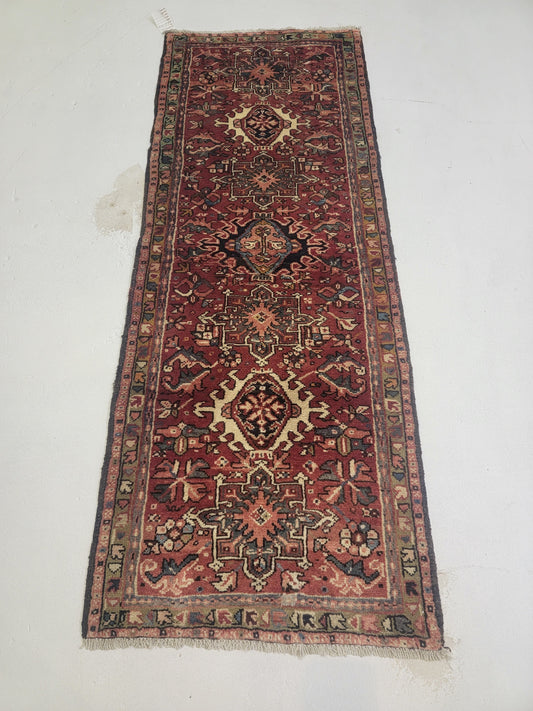 Hand-Knotted Wool Runner Heriz Karajeh 2'2" x 5'10"