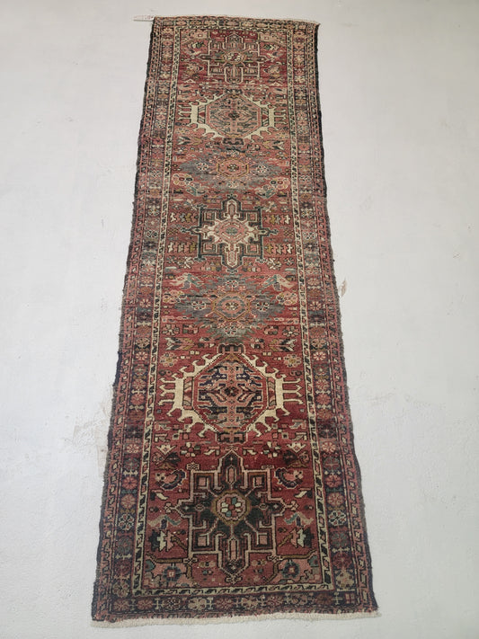 Hand-Knotted Wool Gallery Size Heriz Karajeh 2'8" x 8'4"