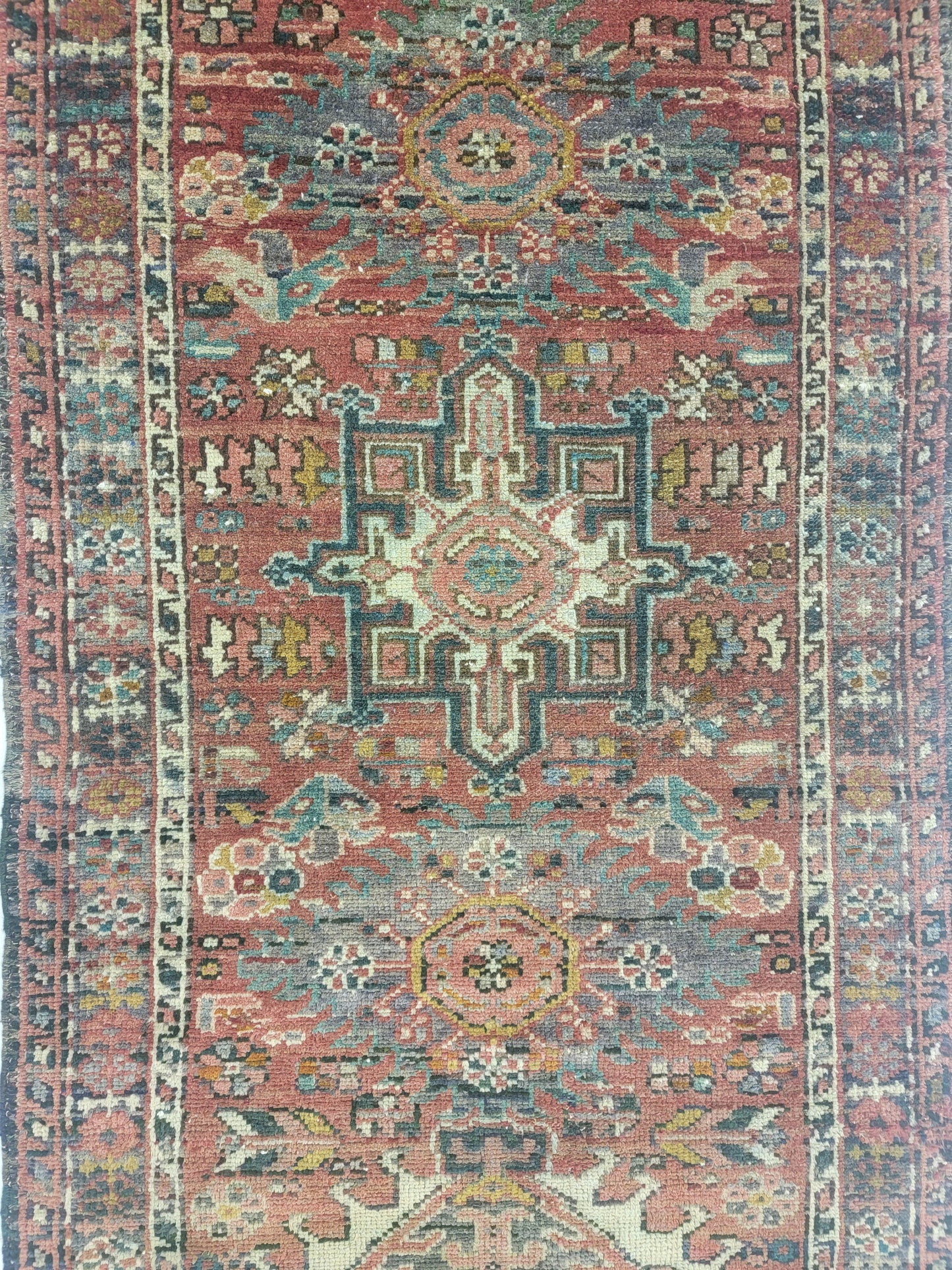 Hand-Knotted Wool Gallery Size Heriz Karajeh 2'8" x 8'4"