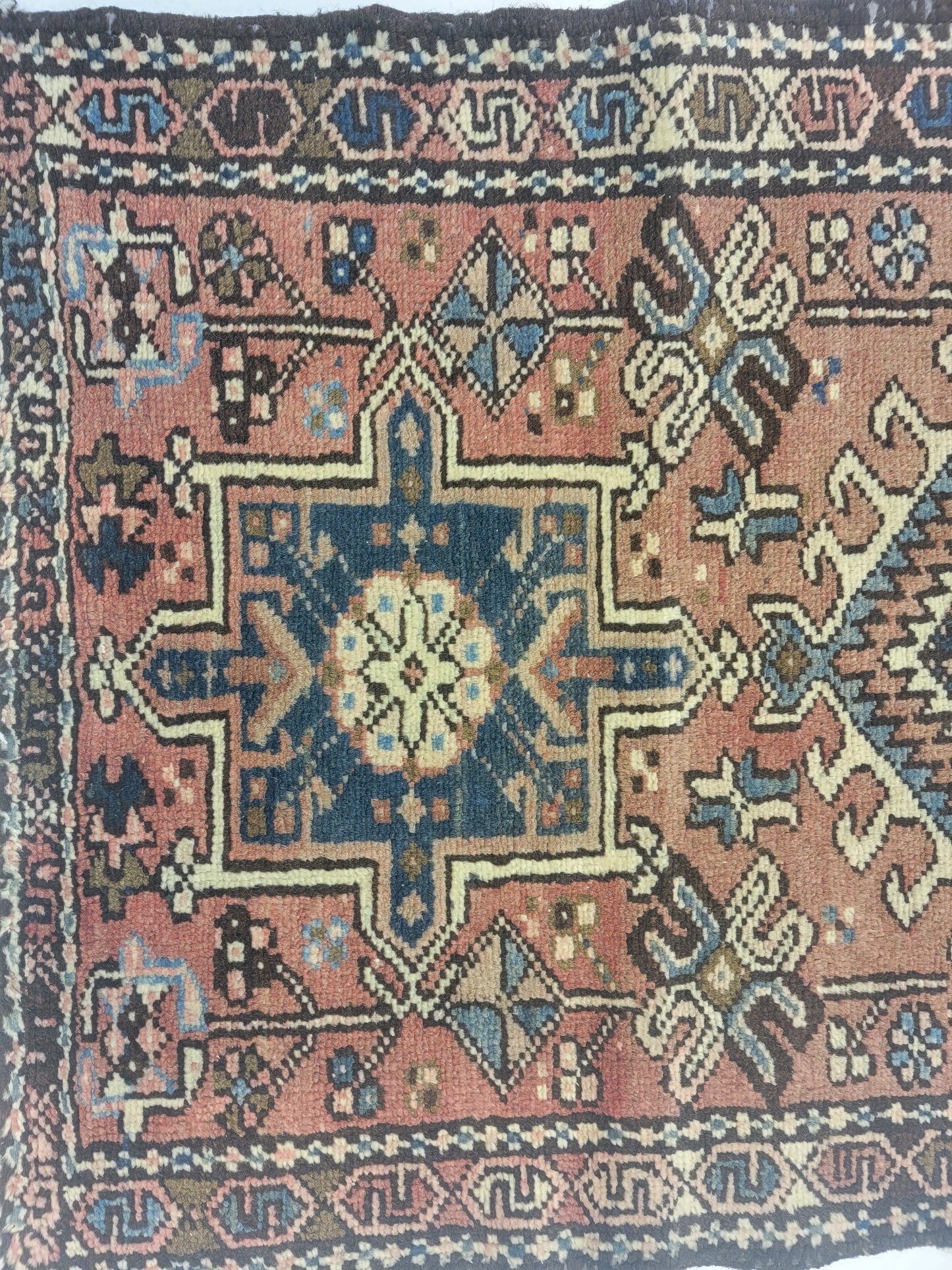 Hand-Knotted Wool Gallery Size Heriz Karajeh 2'6" x 9'