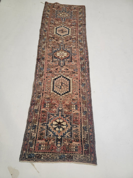 Hand-Knotted Wool Runner Heriz Karajeh 2'1" x 7'