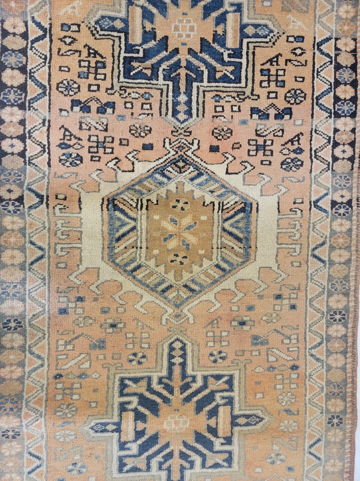 Hand-Knotted Wool Gallery Size Heriz Karajeh 2'10" x 10'9"