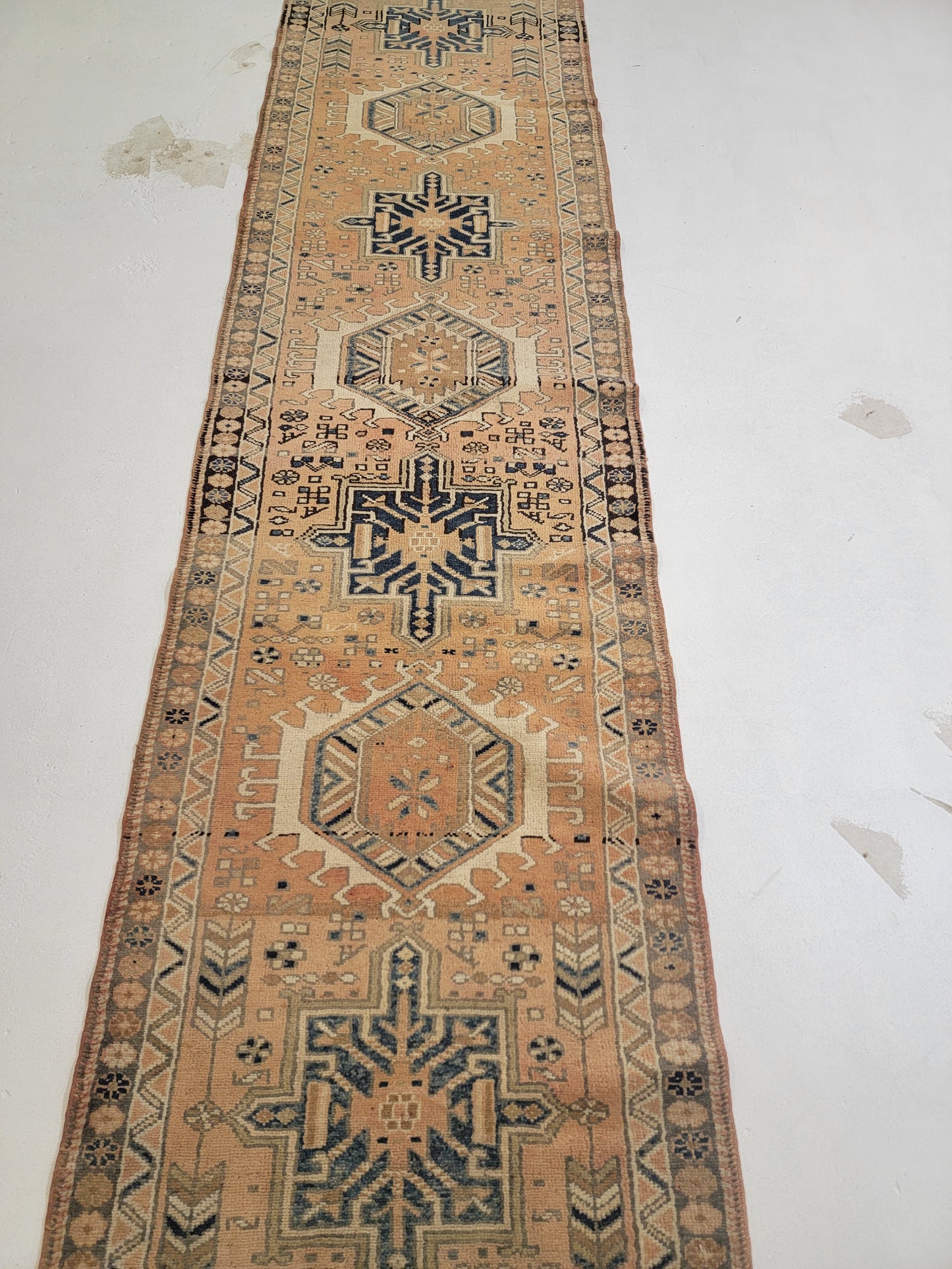 Hand-Knotted Wool Gallery Size Heriz Karajeh 2'10" x 10'9"