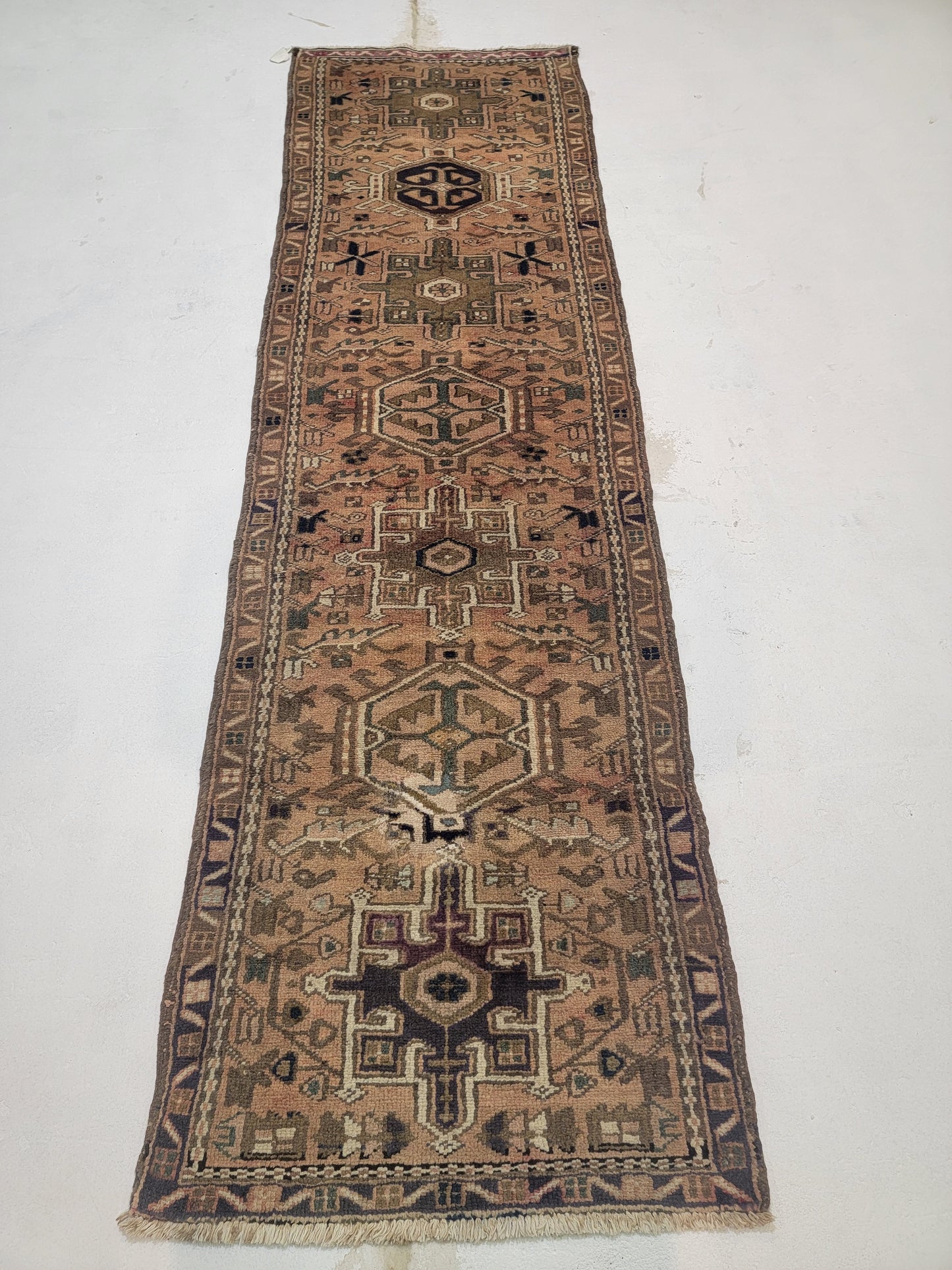 Hand-Knotted Wool Gallery Size Heriz Karajeh 2'3" x 8'3"