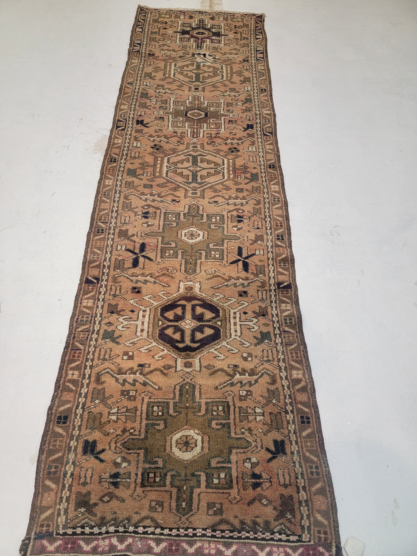 Hand-Knotted Wool Gallery Size Heriz Karajeh 2'3" x 8'3"