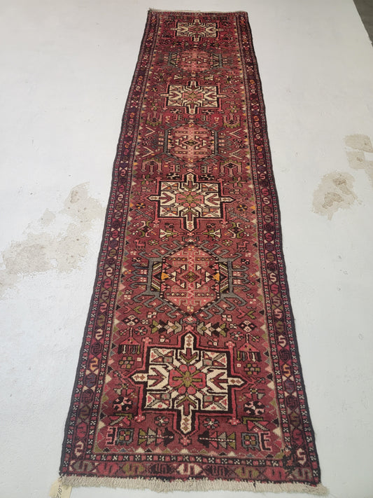 Hand-Knotted Wool Gallery Size Heriz Karajeh 2'9" x 13'