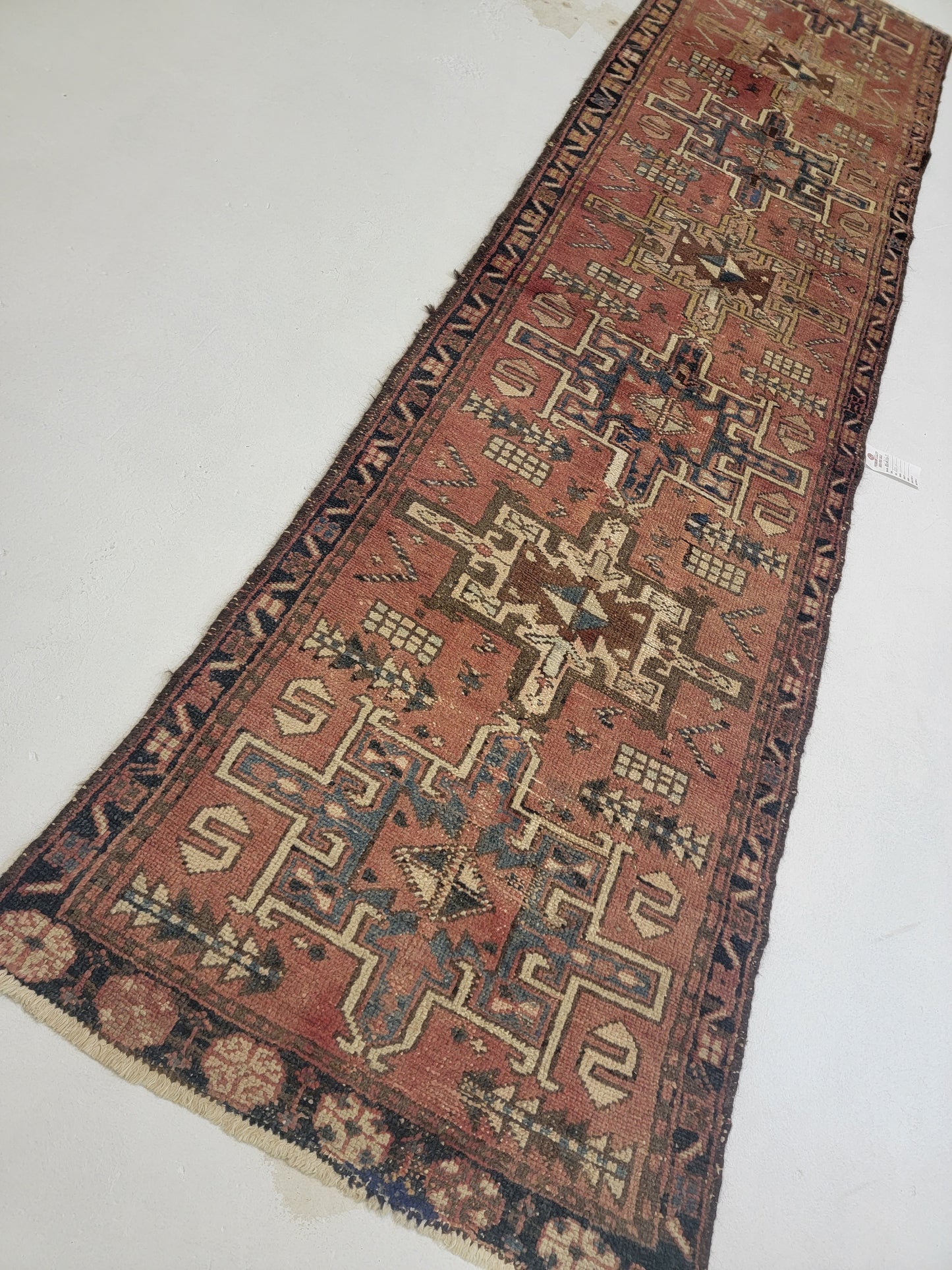 Hand-Knotted Wool Gallery Size Heriz Karajeh 2'6" x 10'