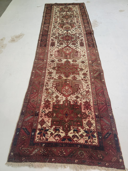 Hand-Knotted Wool Gallery Size Heriz 3'3" x 10'10"