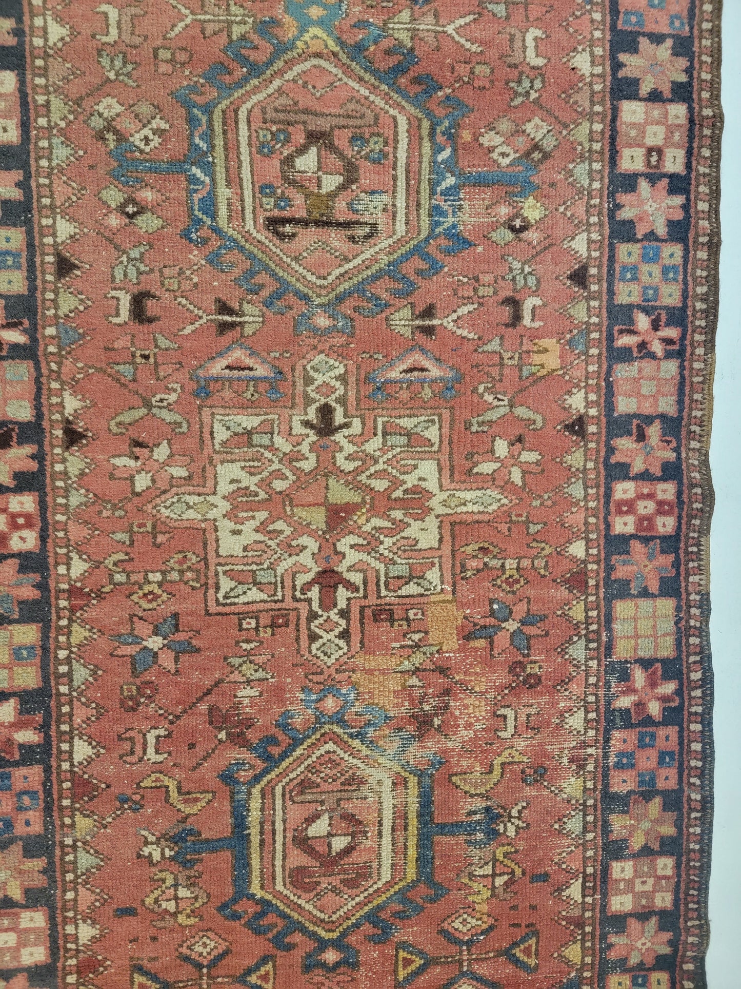Hand-Knotted Wool Gallery Size Heriz Karajeh 3'1" x 10'