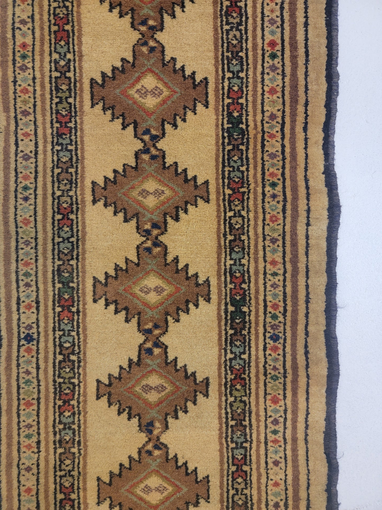 Hand-Knotted Wool Runner Turkmen 1'5" x 8'4"