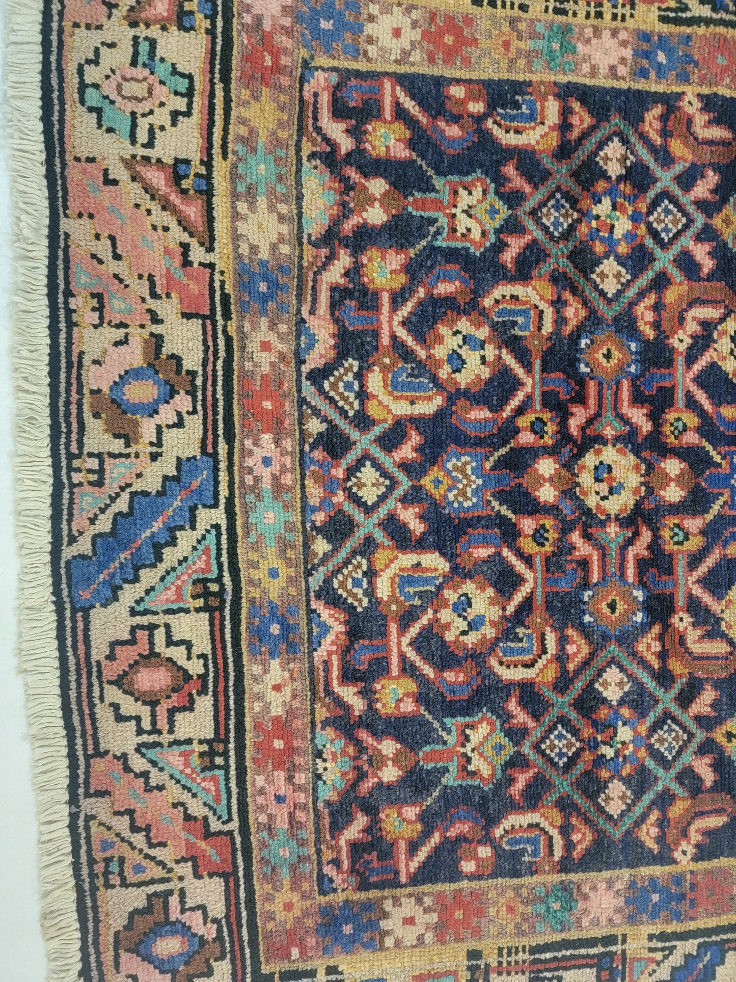 Hand-Knotted Wool Gallery Size Saveh 3'4" x 9'7"