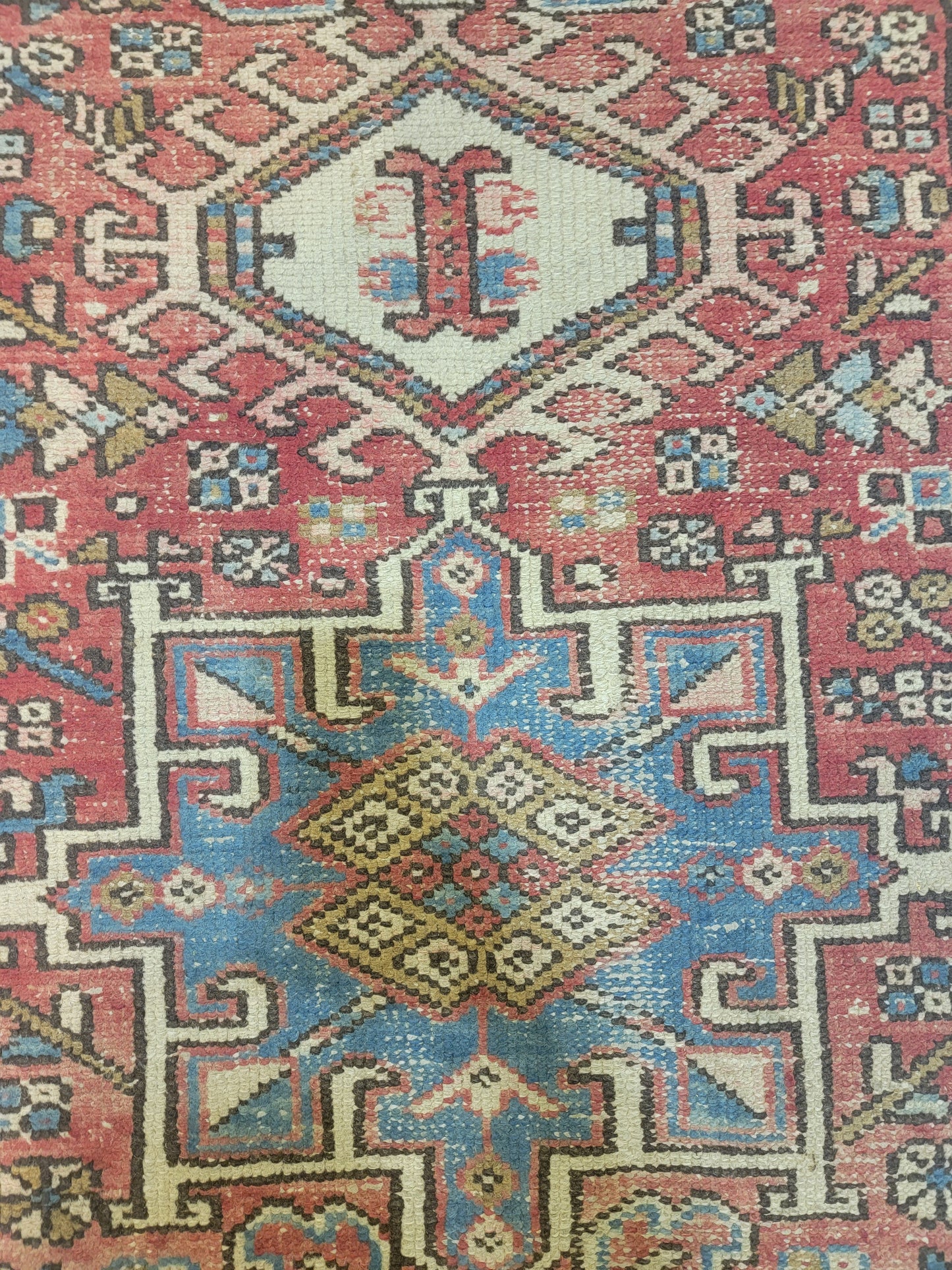 Hand-Knotted Wool Gallery Size Heriz Karajeh 2'6" x 10'7"
