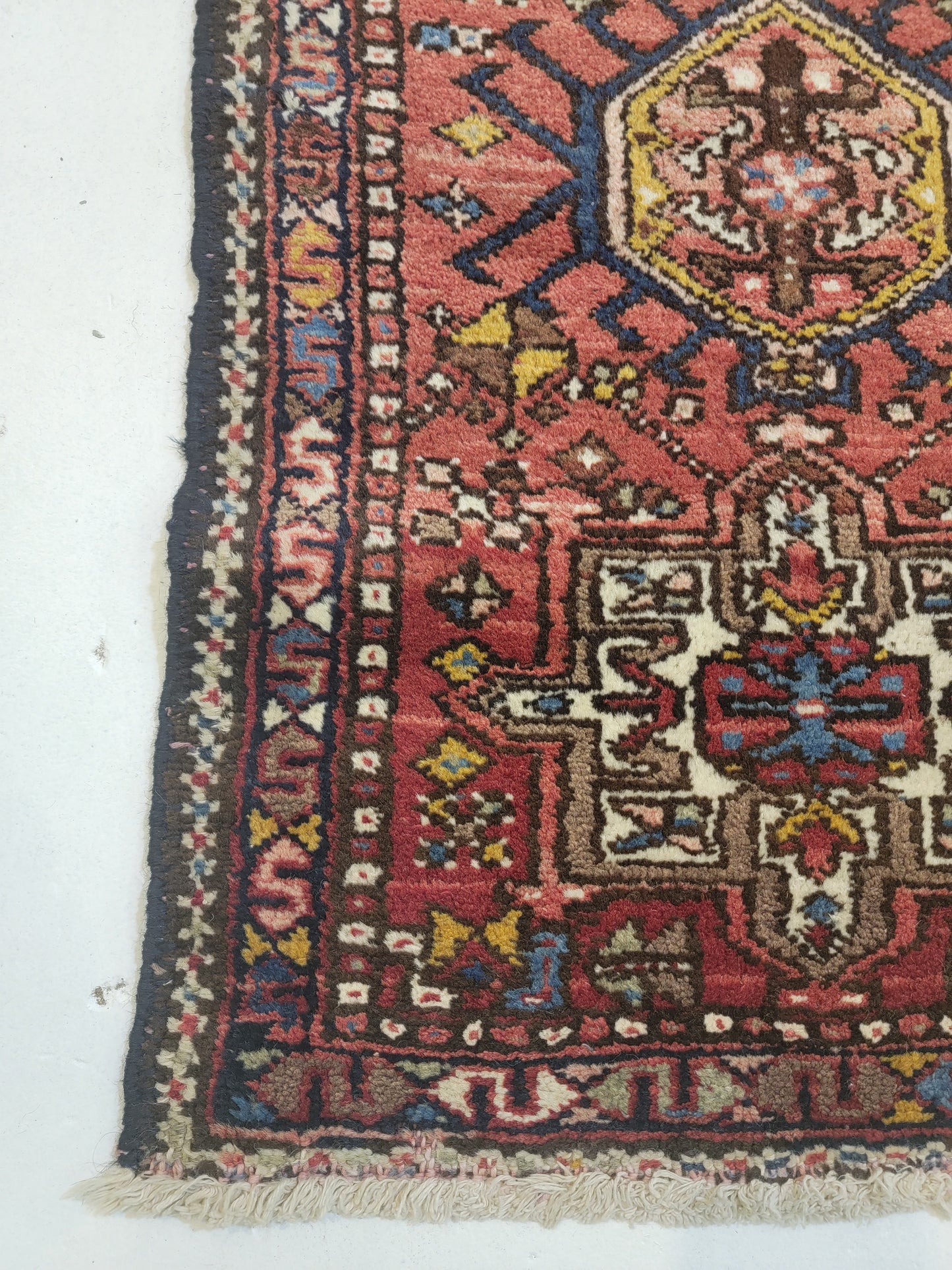 Hand-Knotted Wool Runner Heriz Karajeh 1'11" x 10'10"