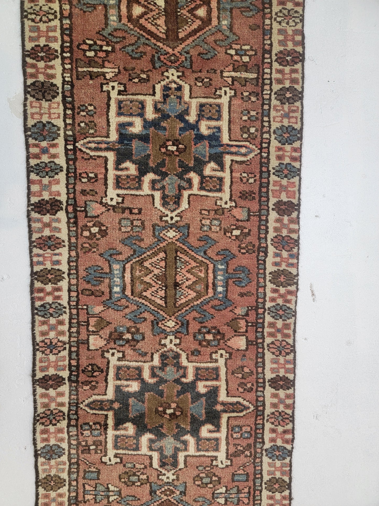 Hand-Knotted Wool Runner Heriz Karajeh 1'9" x 10'4"