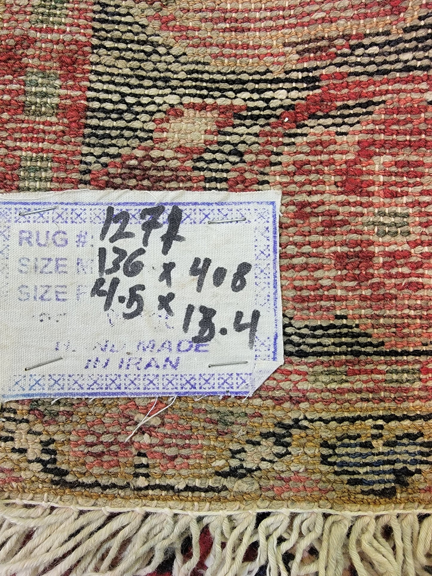 Hand-Knotted Wool Gallery Size Hamedan Borchaloo 4'5" x 13'4"