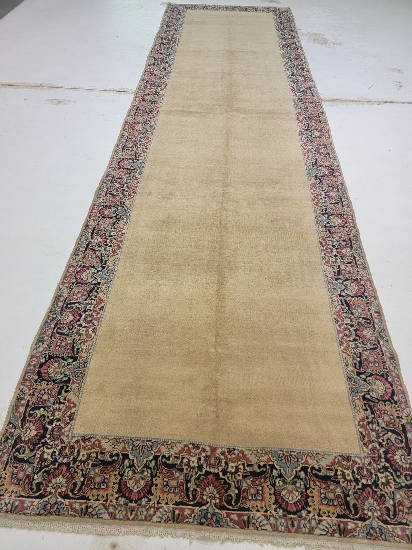 Hand-Knotted Wool Gallery Size Kerman 4'9" x 17'7"
