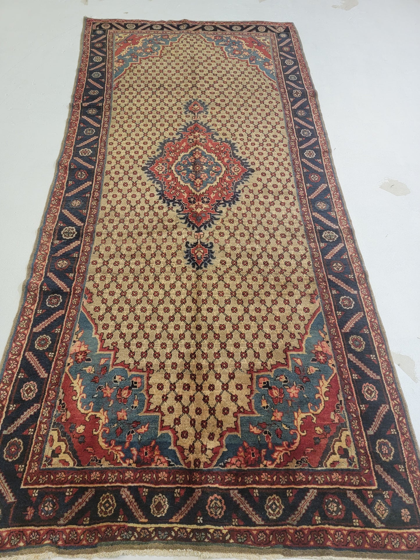 Hand-Knotted Wool Gallery Size Hamedan 4'7" x 10'