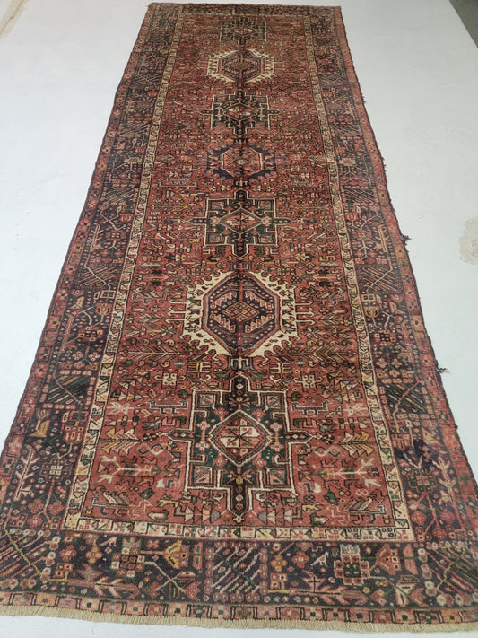 Hand-Knotted Wool Gallery Size Heriz Karajeh 5' x 13'