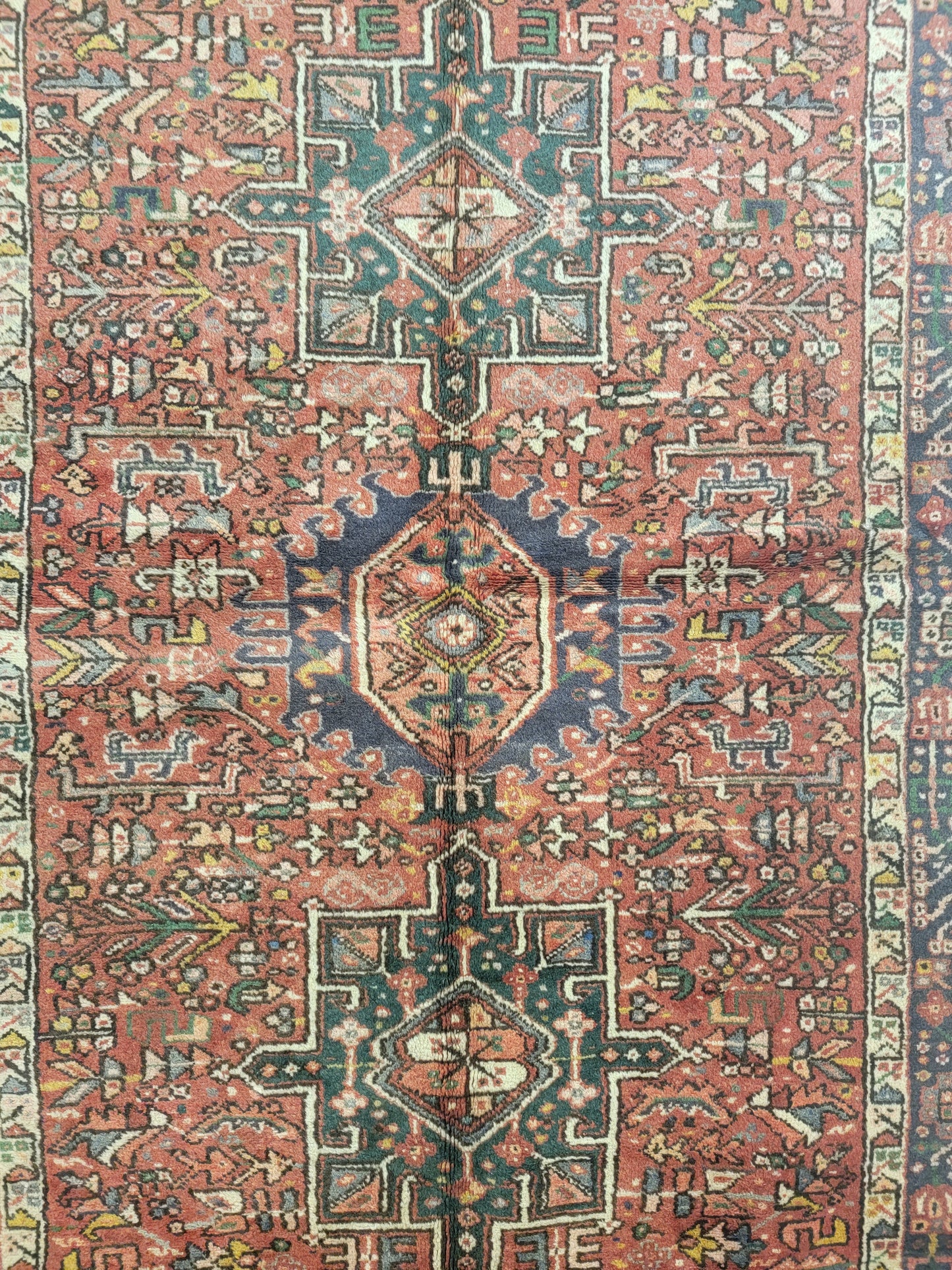Hand-Knotted Wool Gallery Size Heriz Karajeh 5' x 13'