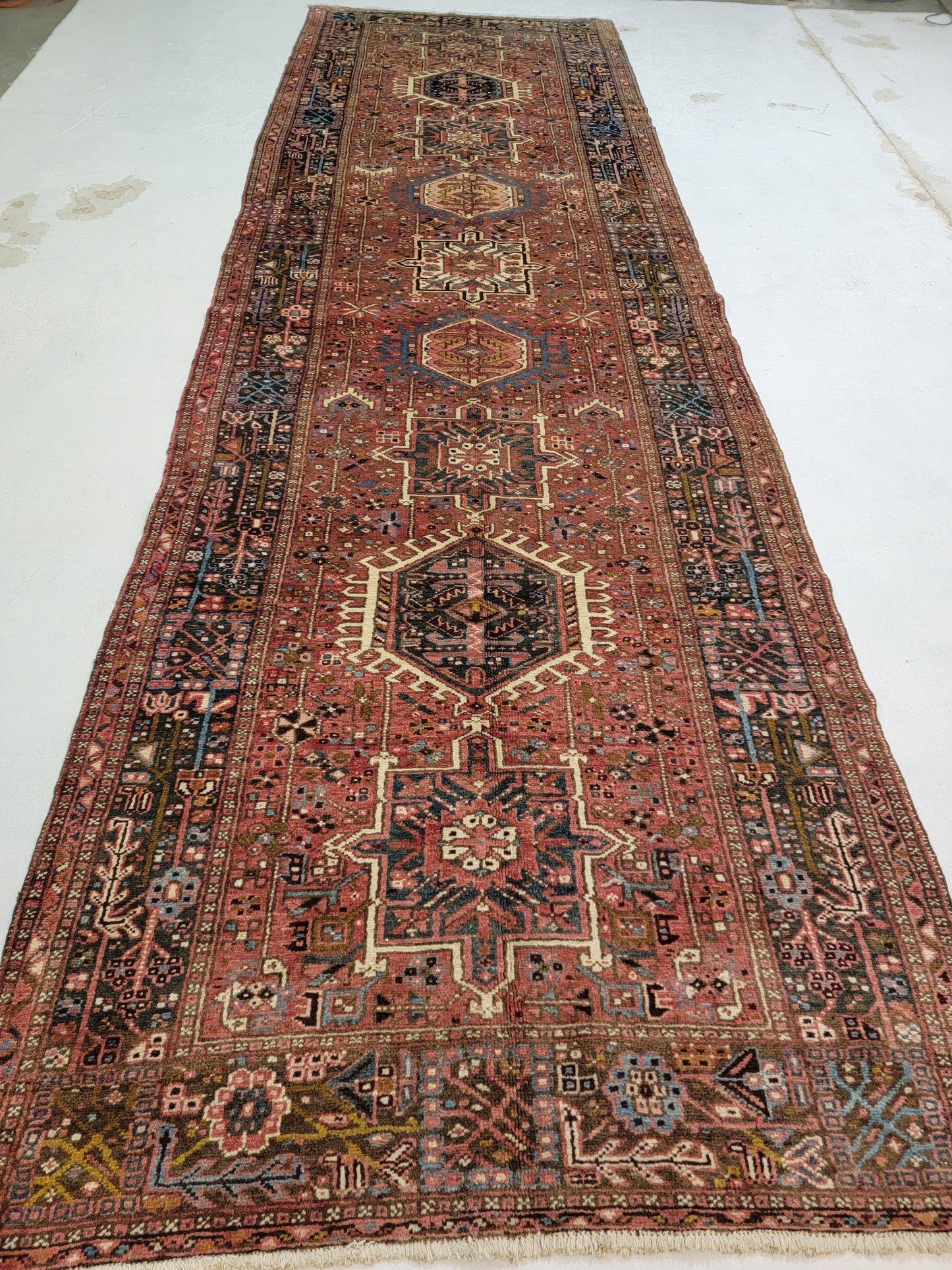 Hand-Knotted Wool Gallery Size Heriz Karajeh 4'8" x 15'2"