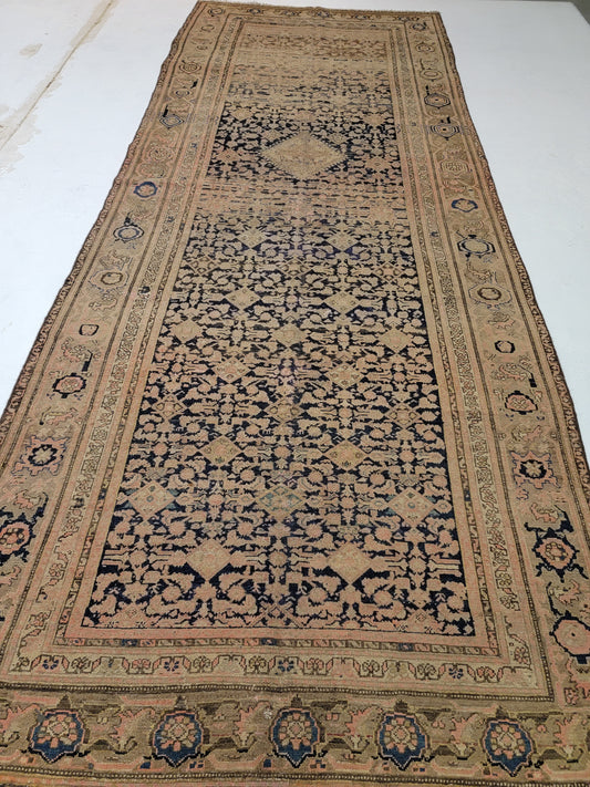 Antique Hand-Knotted Wool Gallery Size Malayer 5'7" x 14'5"
