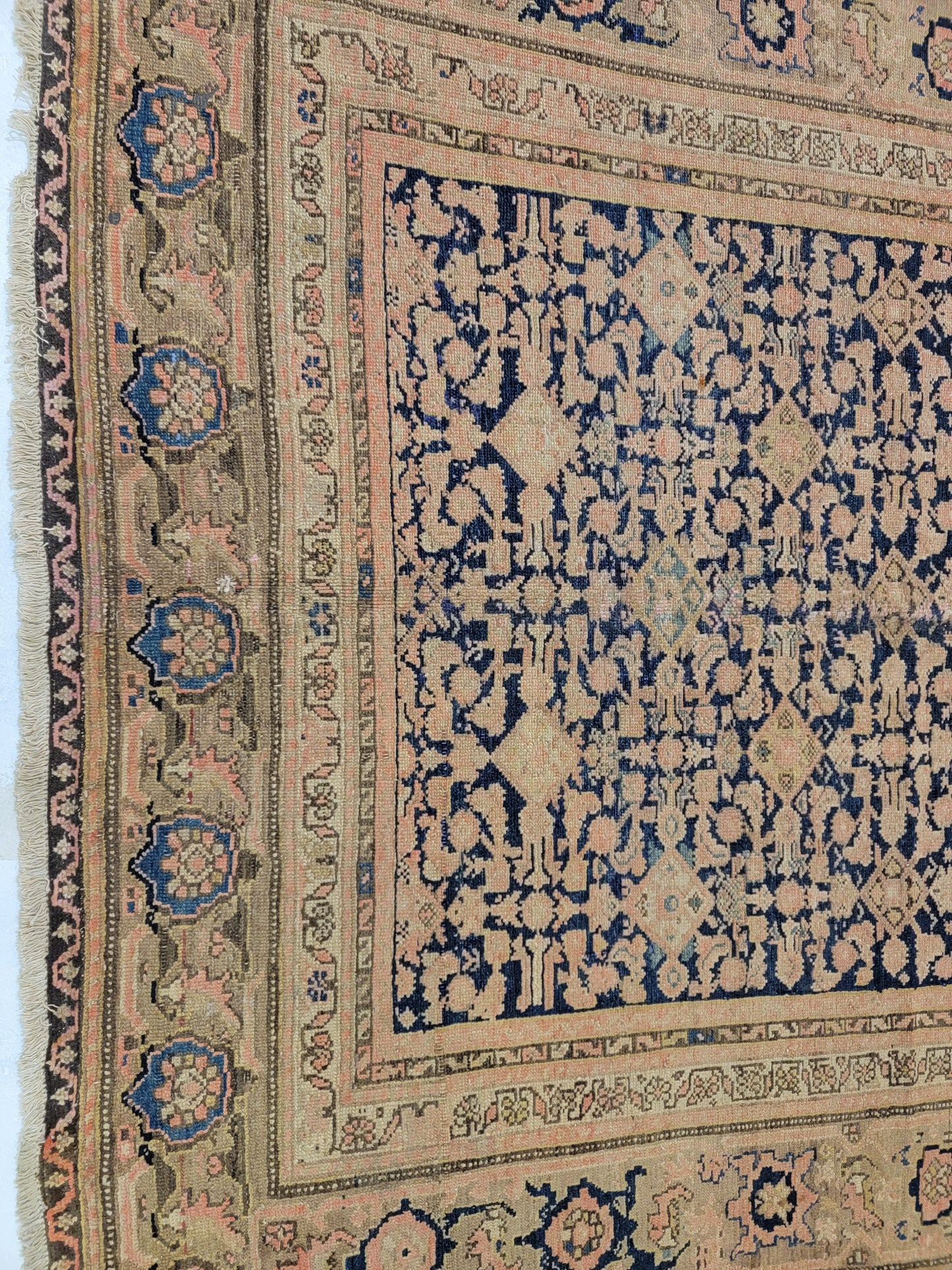 Antique Hand-Knotted Wool Gallery Size Malayer 5'7" x 14'5"