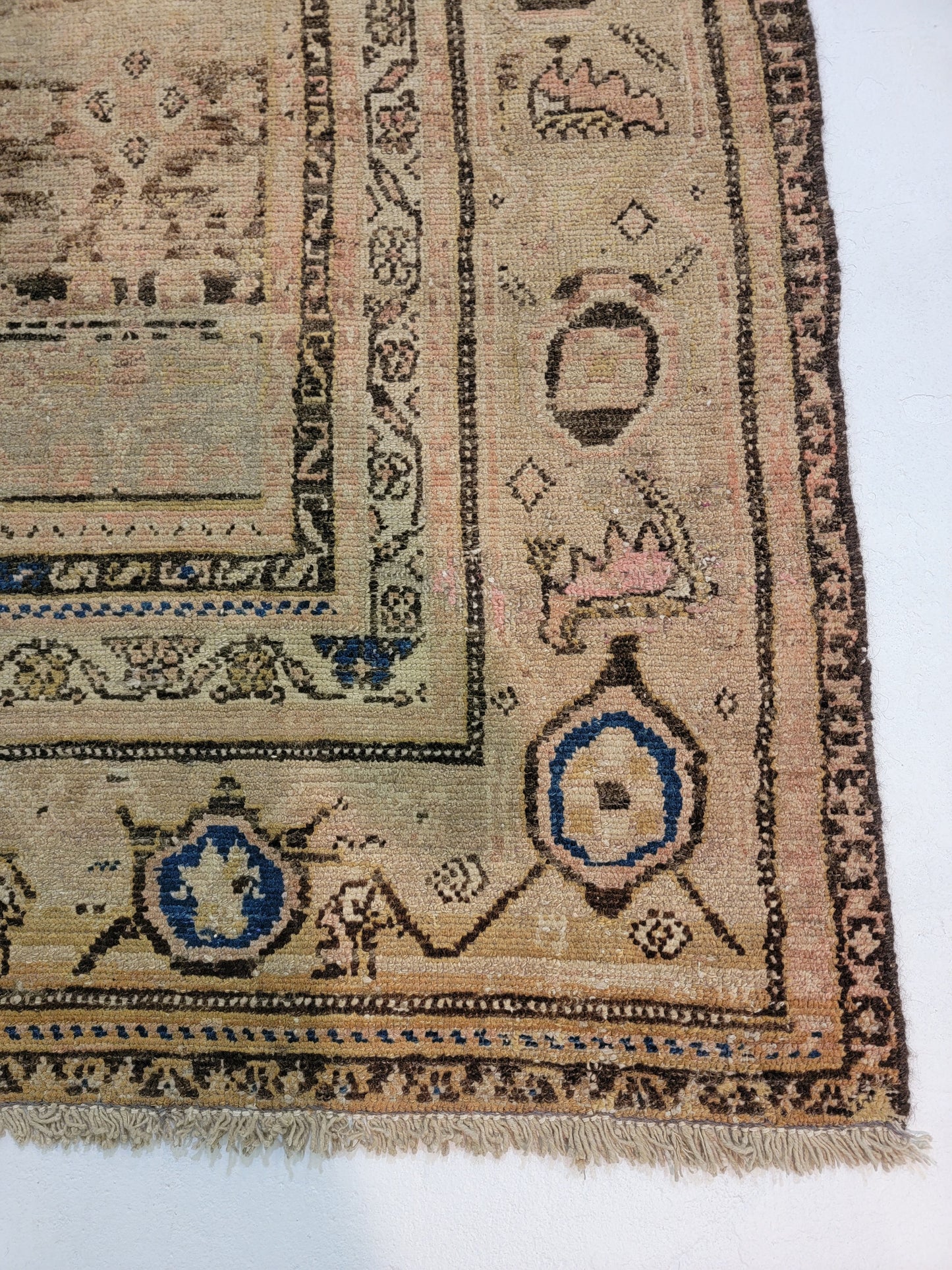 Antique Hand-Knotted Wool Gallery Size Malayer 5'7" x 14'5"
