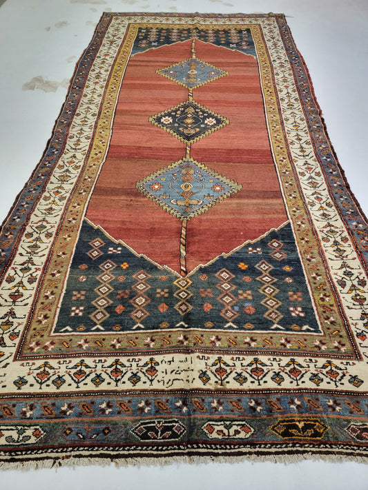 Hand-Knotted Wool Gallery Size Kurdish Malayer 6'2" x 13'2"