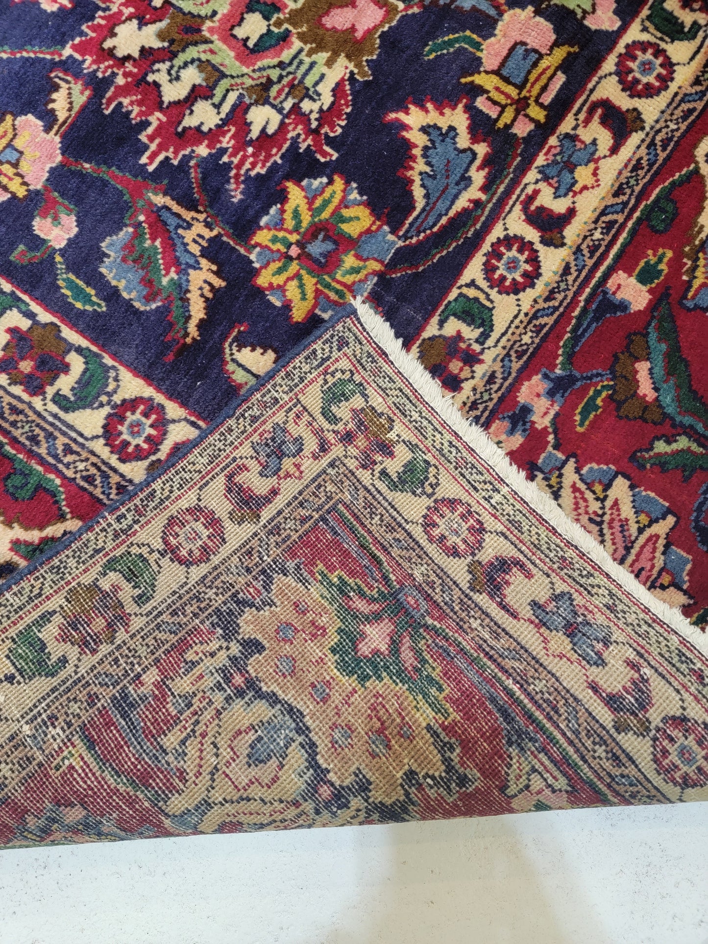 Hand-Knotted Wool Rug Tabriz Signed 10' x 12'10"
