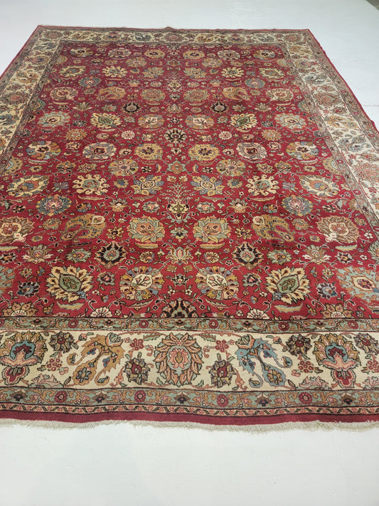 Hand-Knotted Wool Rug Tabriz 10' x 12'11"