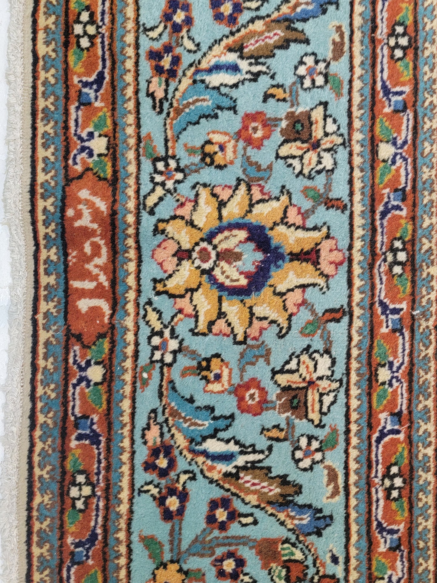 Hand-Knotted Wool Rug Tabriz Signed 9'10" x 12'11"