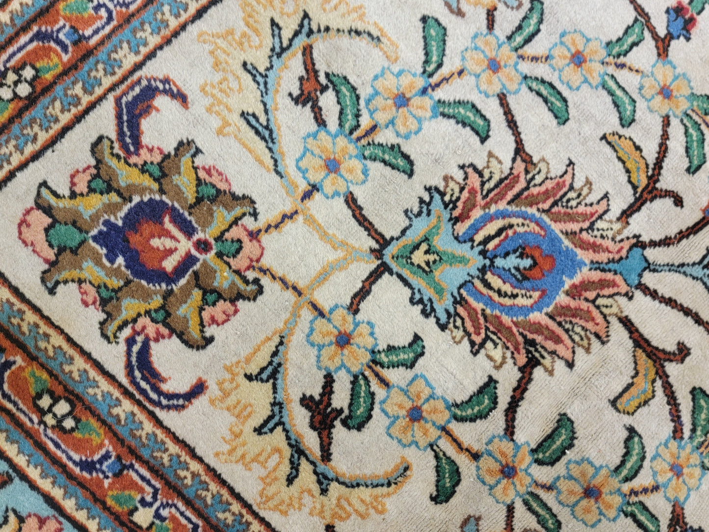 Hand-Knotted Wool Rug Tabriz Signed 9'10" x 12'11"