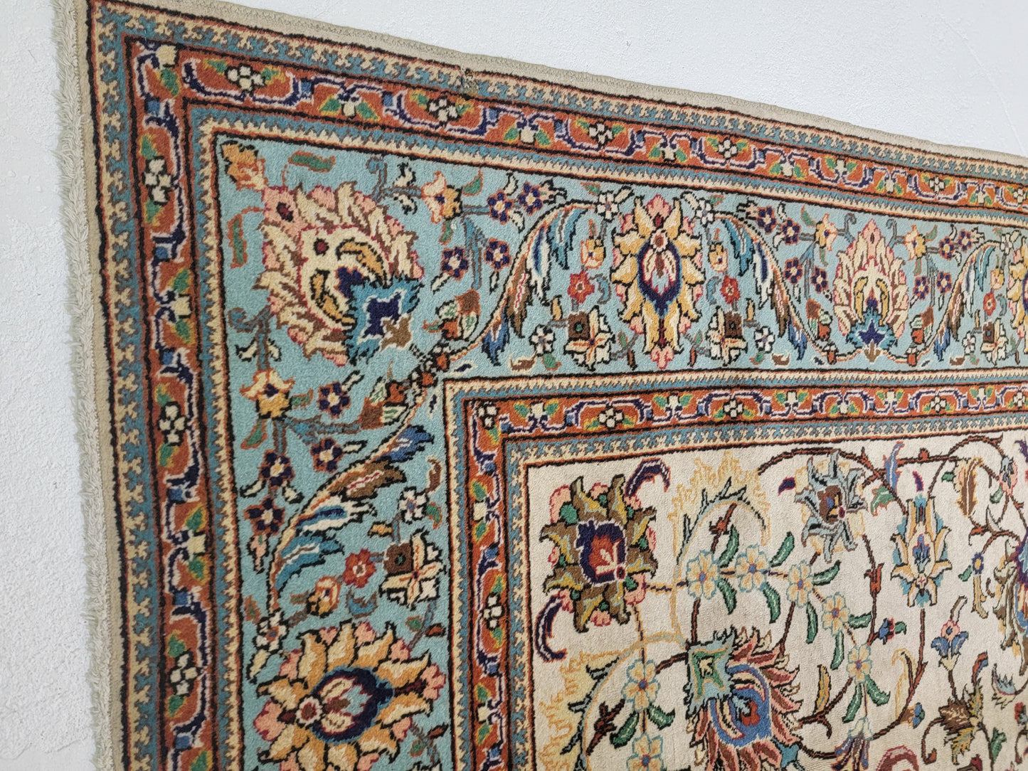 Hand-Knotted Wool Rug Tabriz Signed 9'10" x 12'11"