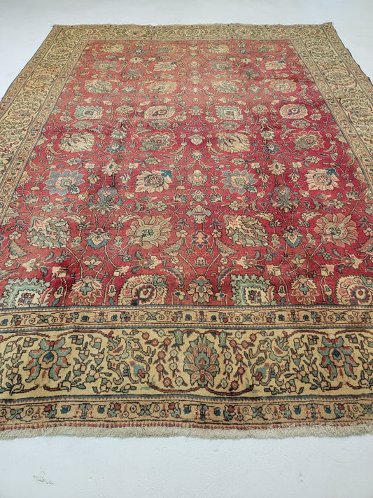 Hand-Knotted Wool Rug Tabriz 9'4" x 12'6"