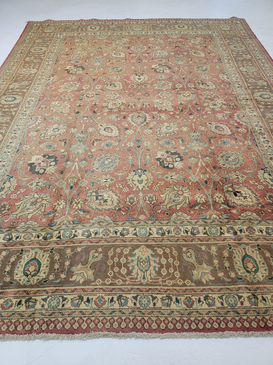 Hand-Knotted Wool Rug Tabriz 9'8" x 12'6"