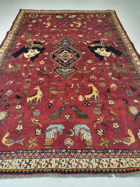 Hand-Knotted Wool Rug Shiraz 7'3" x 10'8"