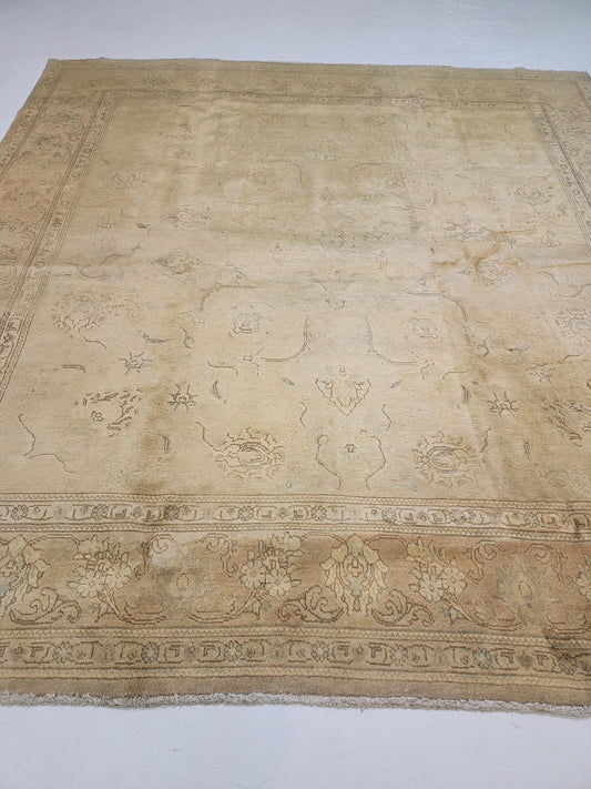 Hand-Knotted Wool Rug Tabriz 9'9" x 10'7"