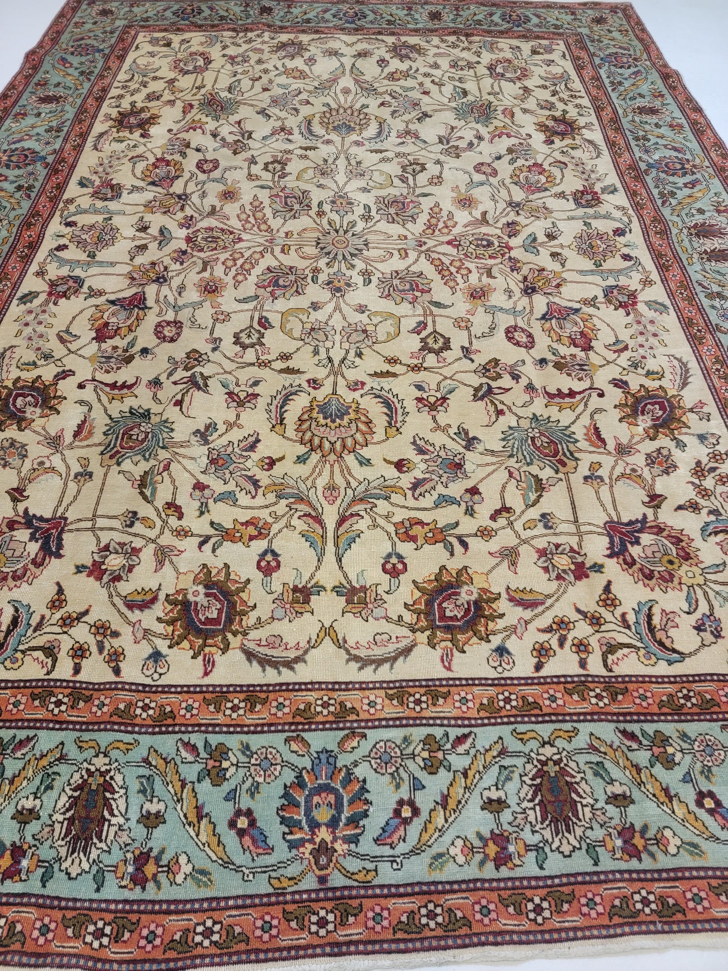 Hand-Knotted Wool Rug Tabriz 8'11" x 12'8"