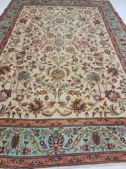 Hand-Knotted Wool Rug Tabriz 8'11" x 12'8"