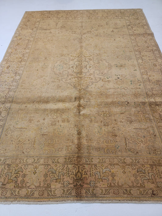 Hand-Knotted Wool Rug Tabriz 6'9" x 9'7"